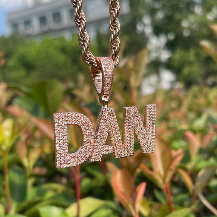 Pure Minimal Iced Out Personalized Custom Name Necklace Pendant