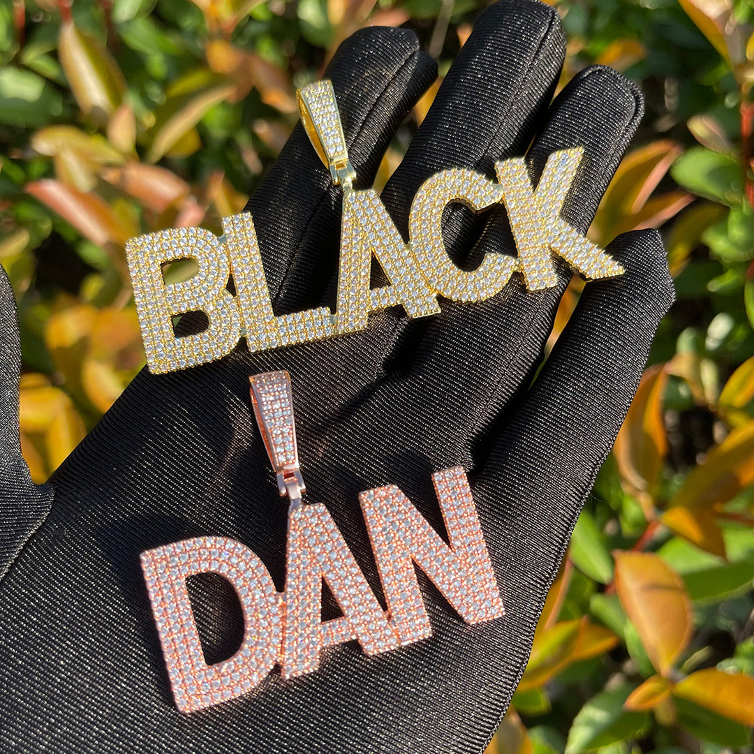 Pure Minimal Iced Out Personalized Custom Name Necklace Pendant