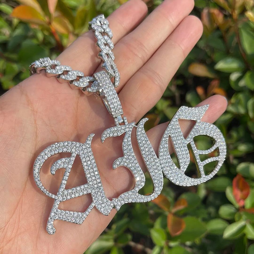 Thin Luxury Iced Out Personalized Custom Name Necklace Pendant