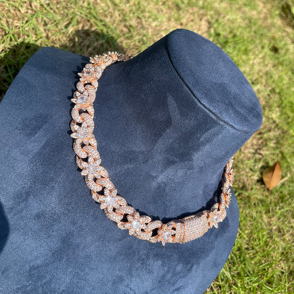 18MM Flower Cuban Iced Out Diamond Necklace Chain – Icey Pyramid