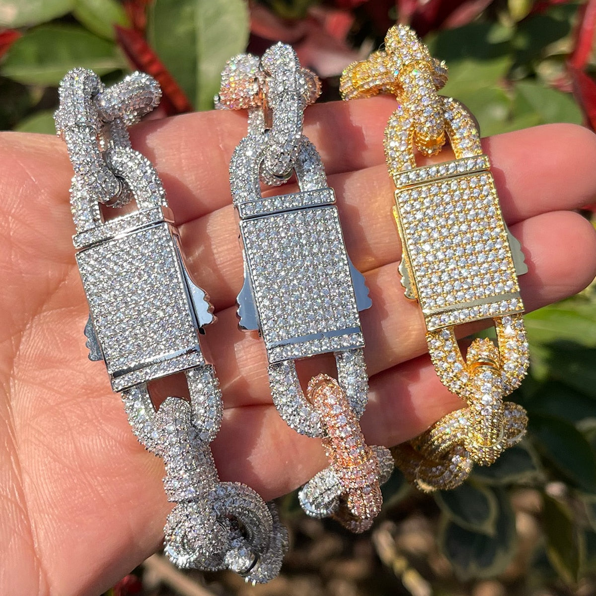 NEW | Box Cuban Link Charms Iced Out Bracelet