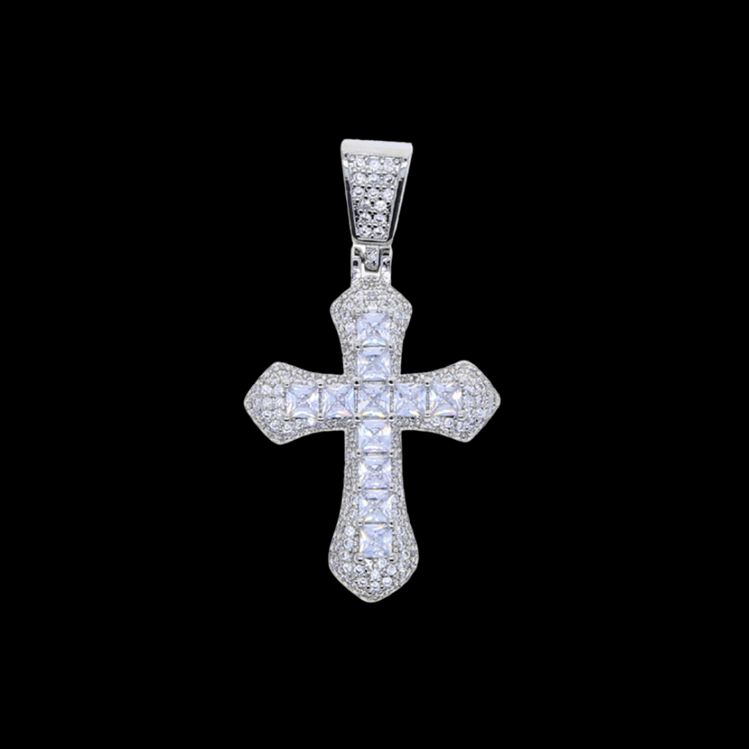 NEW | Bling Cross Silver Plated Hip Hop Style Iced Out Pendant