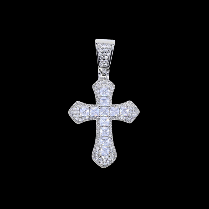 Bling Cross Iced Out Diamond Pendant Necklace