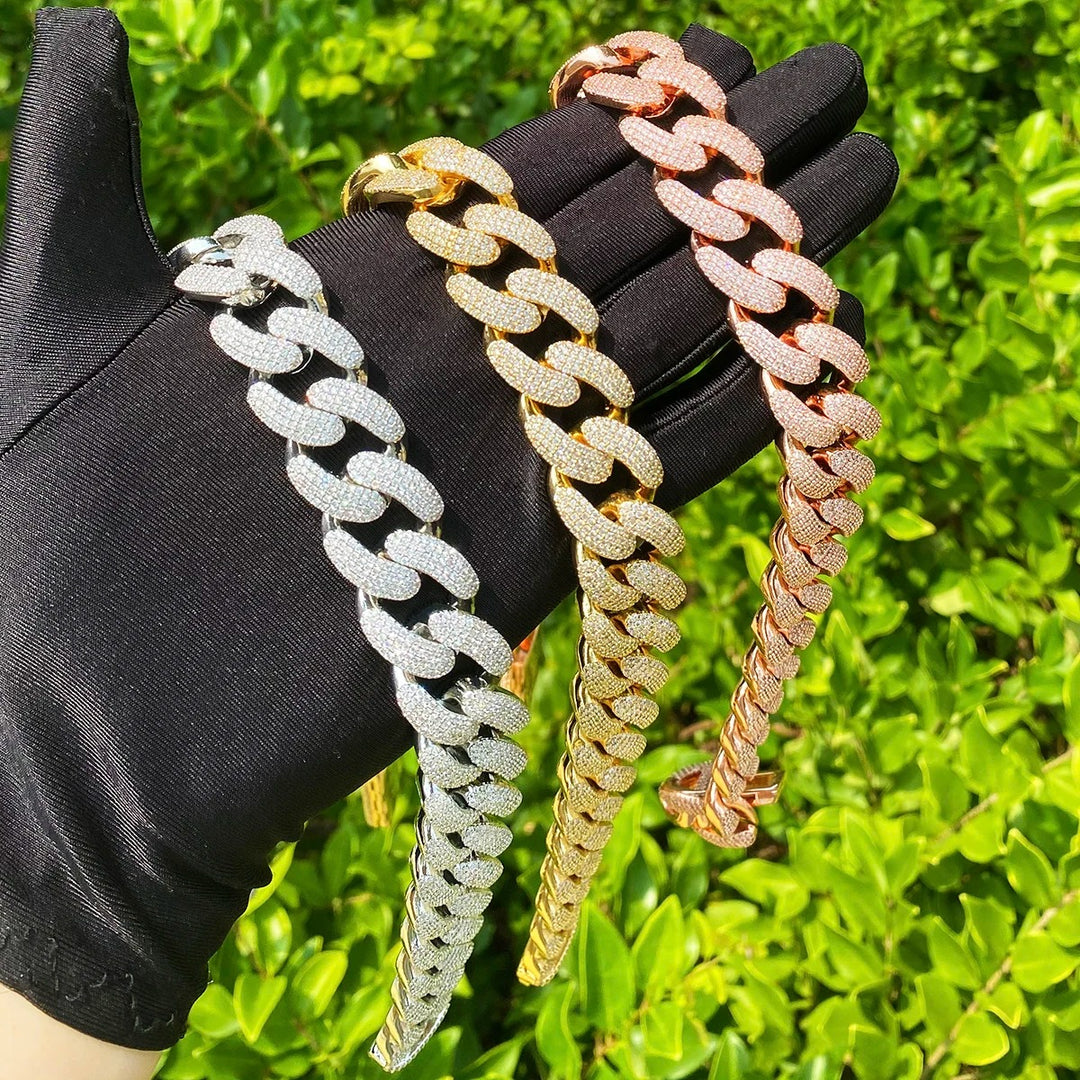 NEW | 20MM Rounded Solid Miami Cuban Iced Out Diamond Necklace Chain