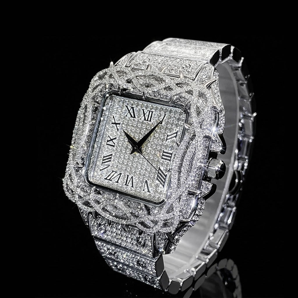 Iced Out VVS Shine Thorn Crown Square Watch