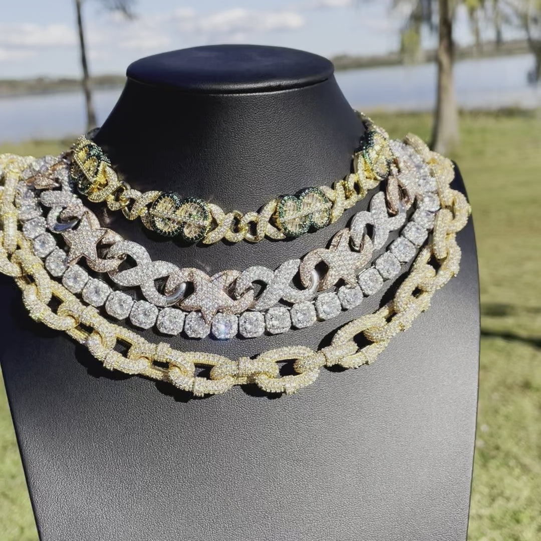 20MM Ultra Luxury Shine Fully Iced Design Cuban Link Iced Out Chain Necklace