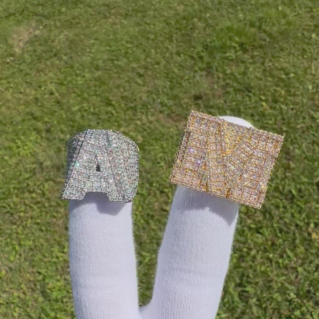 A-Z Fully Loaded Initial Iced Out Diamond Ring