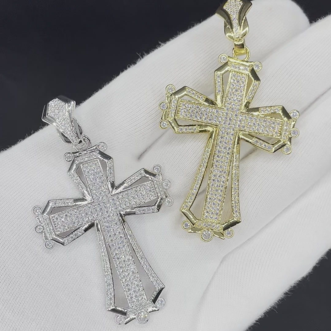 NEW | Hollow Shape Luxury Edition Cross Iced Out Pendant