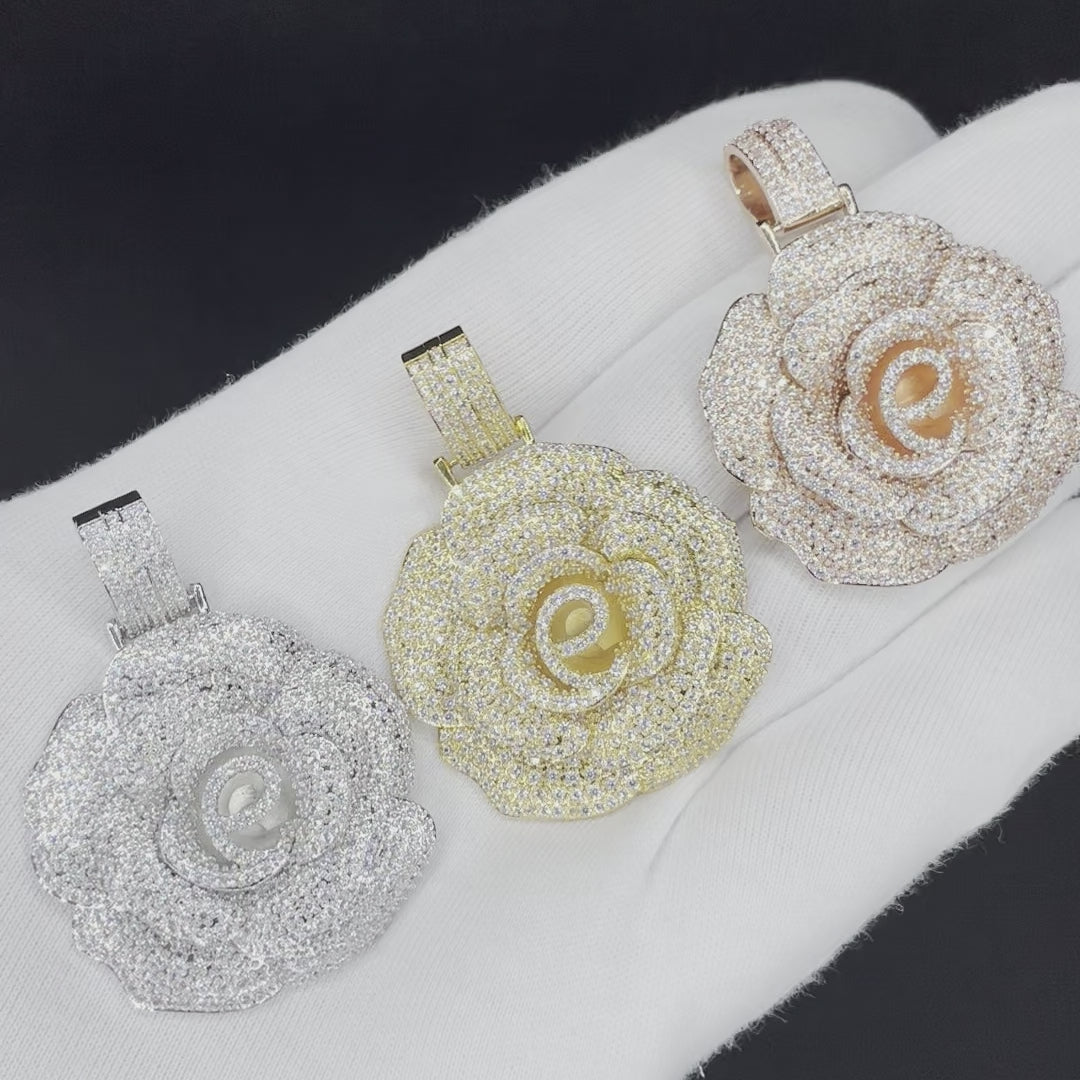 NEW | Rose Flower Full VVS Shine Luxury Iced Out Pendant