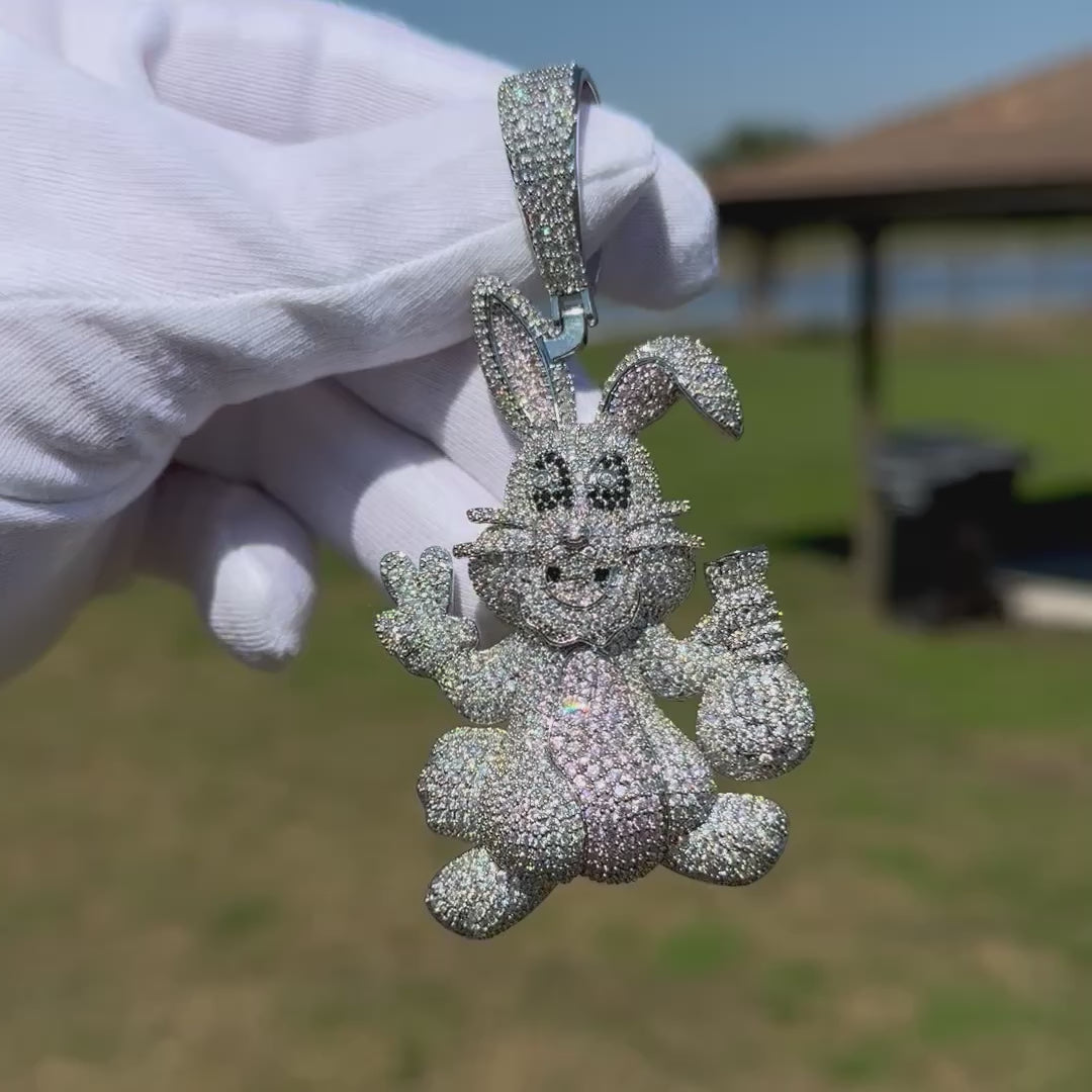 Rabbit Iced Out Diamond Pendant Necklace