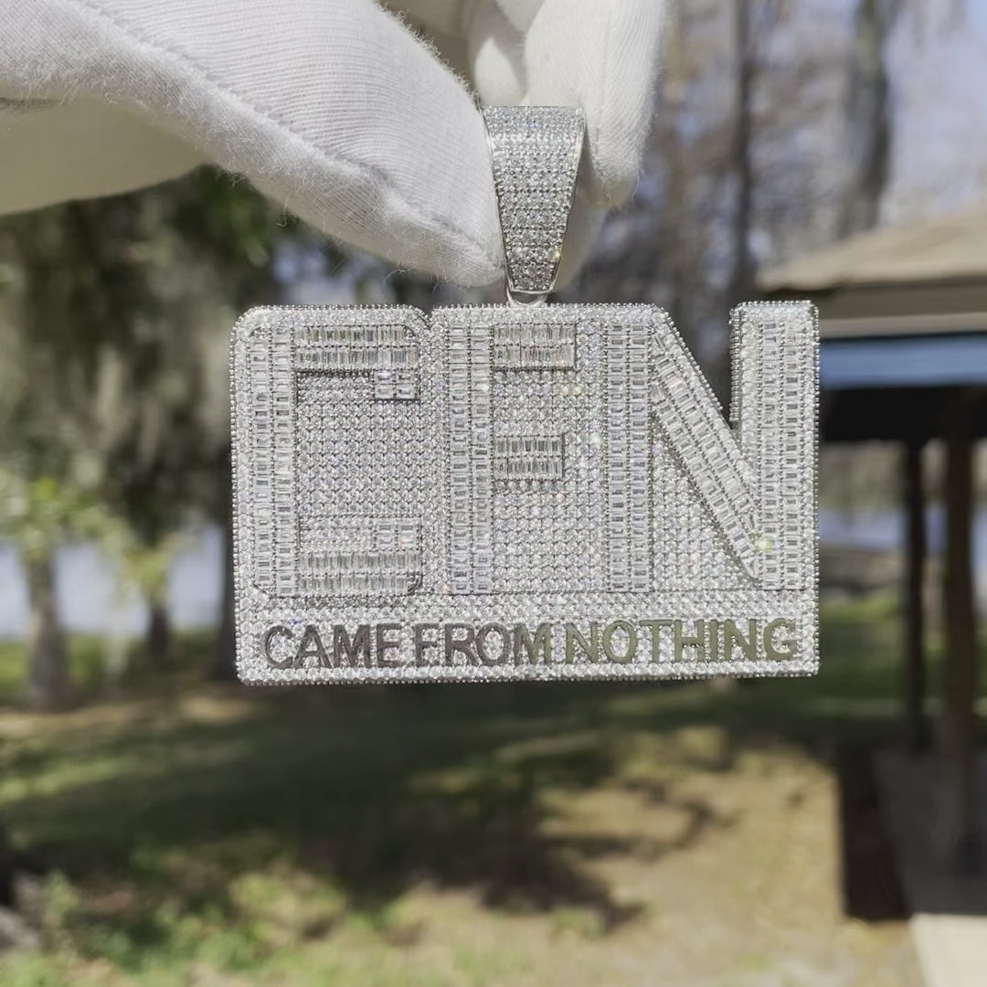 CFN Came From Nothing Iced Out Letter Diamond Pendant Necklace
