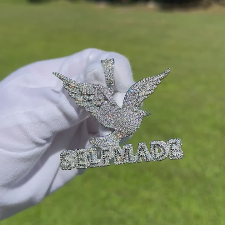 Self Made Dove Freedom Iced Out Diamond Pendant Necklace