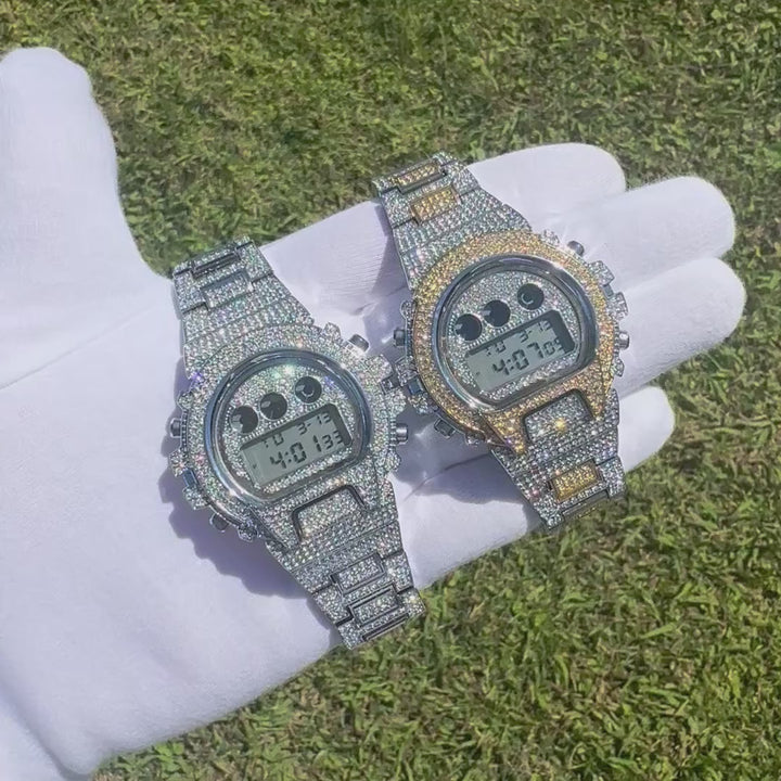 Digital Led Waterproof Chronograph Iced Out Diamond Watch