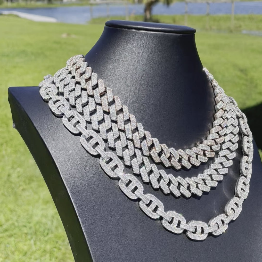 15MM Baguette Luxury Style Iced Out Chain Necklace