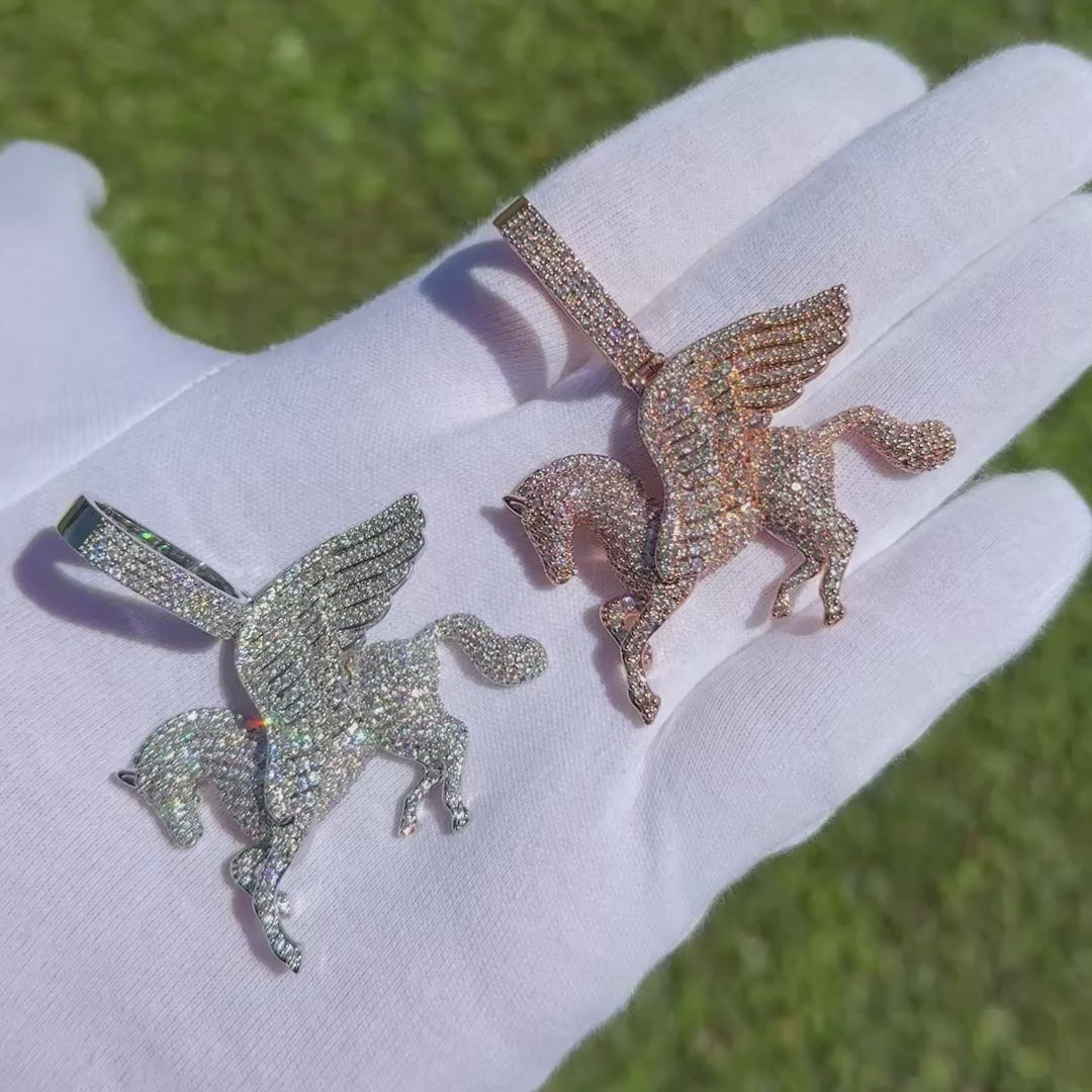 Pegasus Iced Out Diamond Pendant Necklace