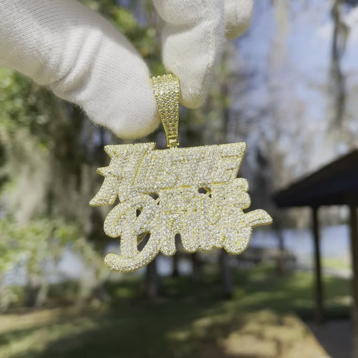 Hustle Or Be Broke Iced Out Letter Diamond Pendant Necklace