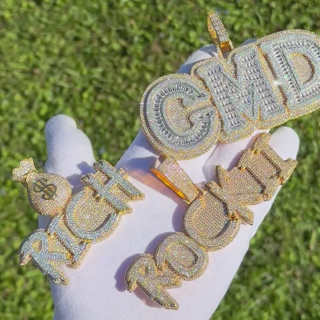 Any Number Any Letter Iced Out Personalized Custom Name Necklace Pendant