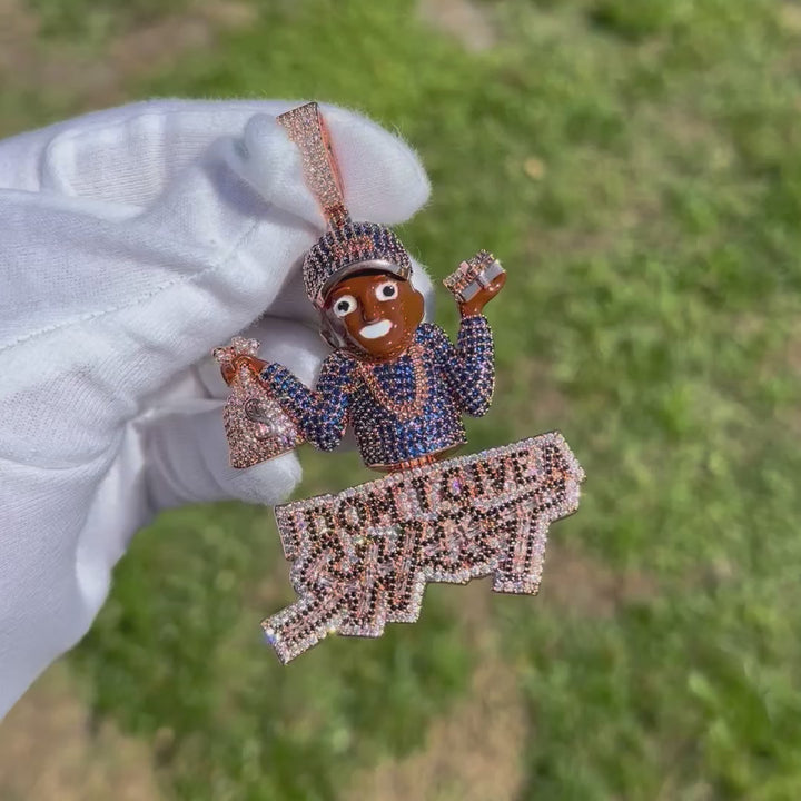 I Don't Give A Sh*t Iced Out Diamond Pendant Necklace