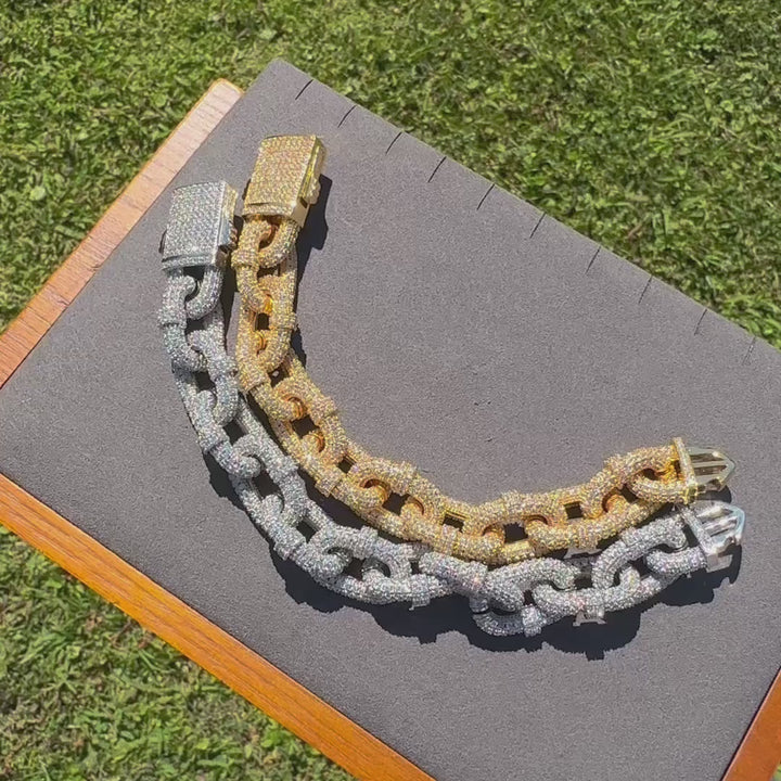 11MM Cuban Box Link Iced Out Diamond Bracelet