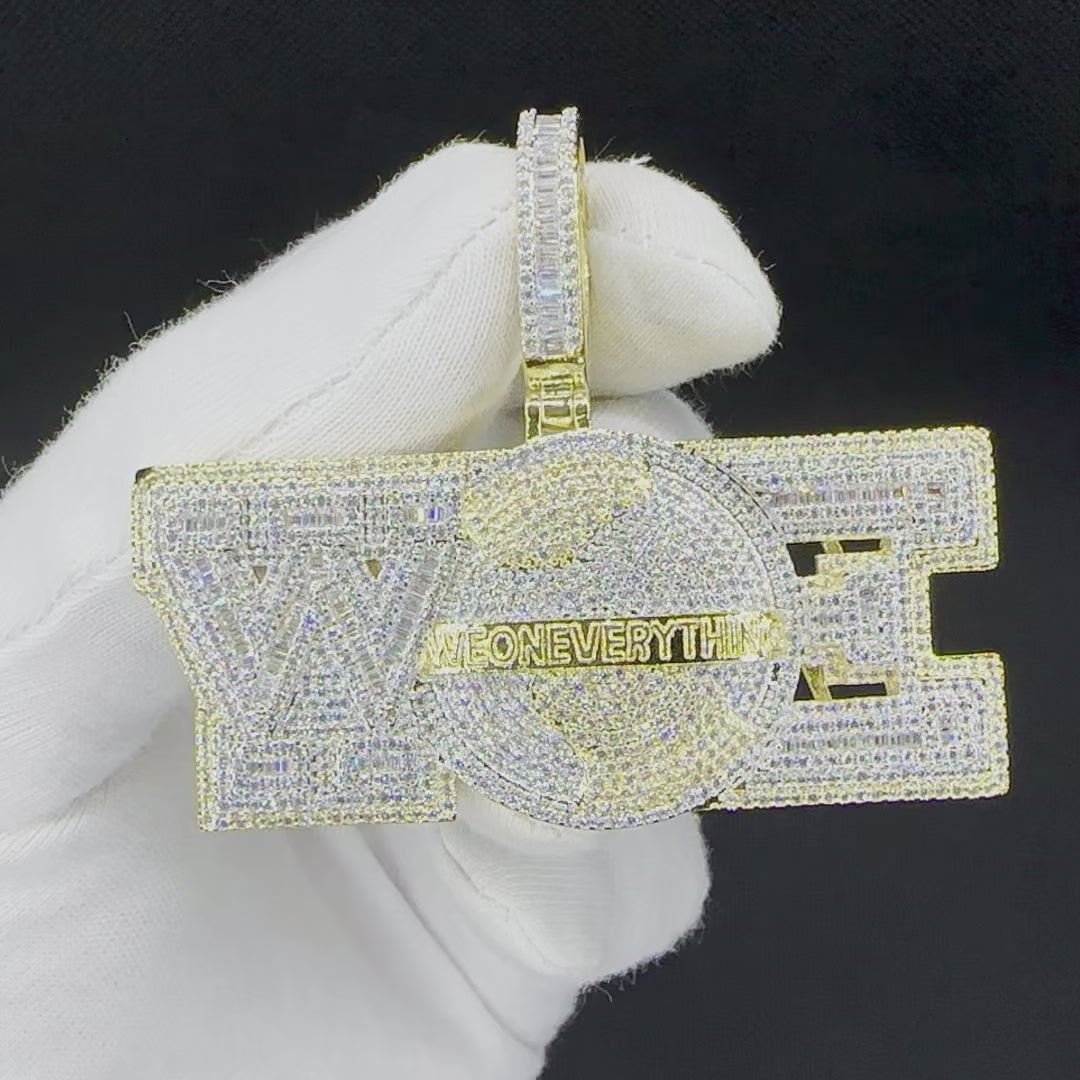 We On Everything Iced Out Letter Diamond Pendant Necklace