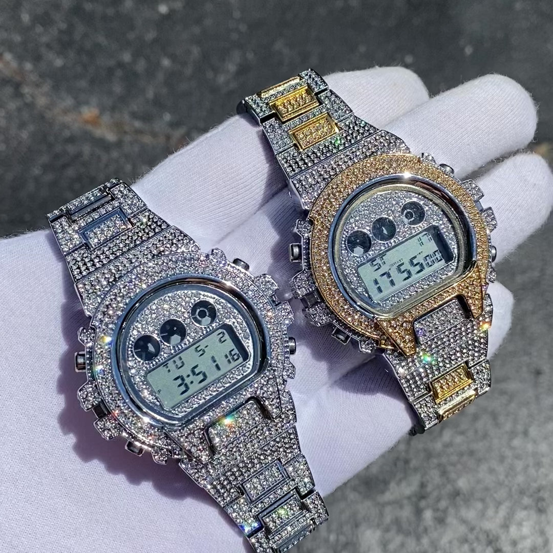 Luxury Chronograph Digital Led Diamond Waterproof  Watch
