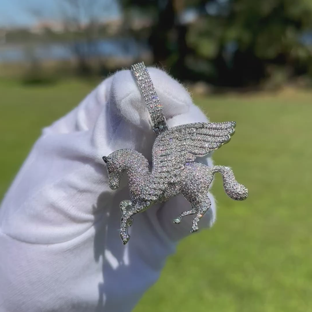 Pegasus Iced Out Diamond Pendant Necklace