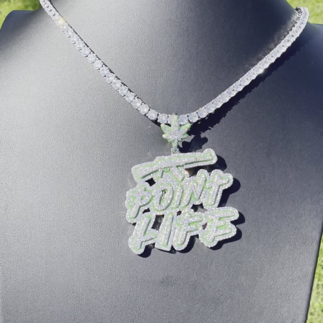 Point Life Luxury Glow In The Dark Iced Out Pendant