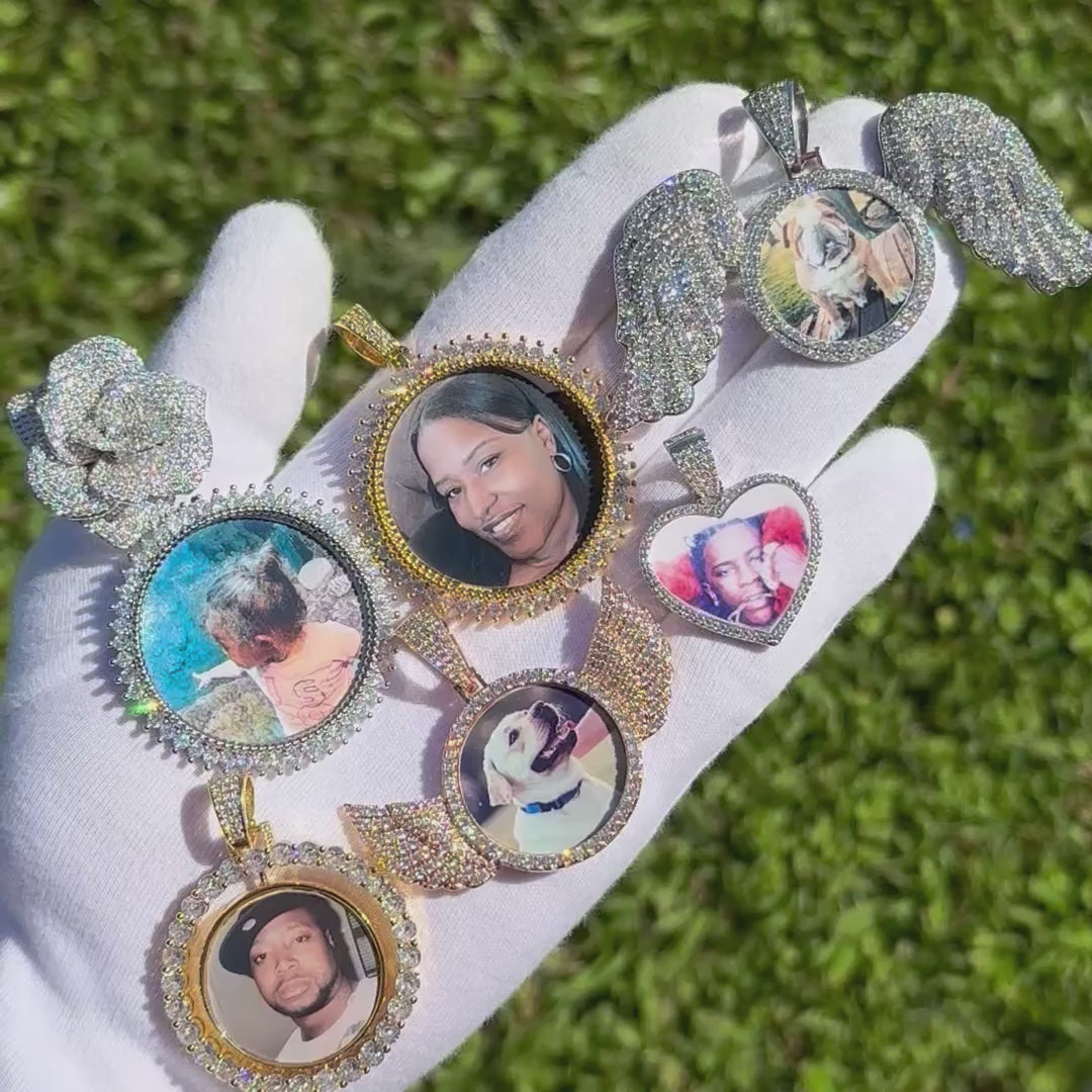 Round Tennis Rope Edges Custom Photo Picture Pendant Necklace