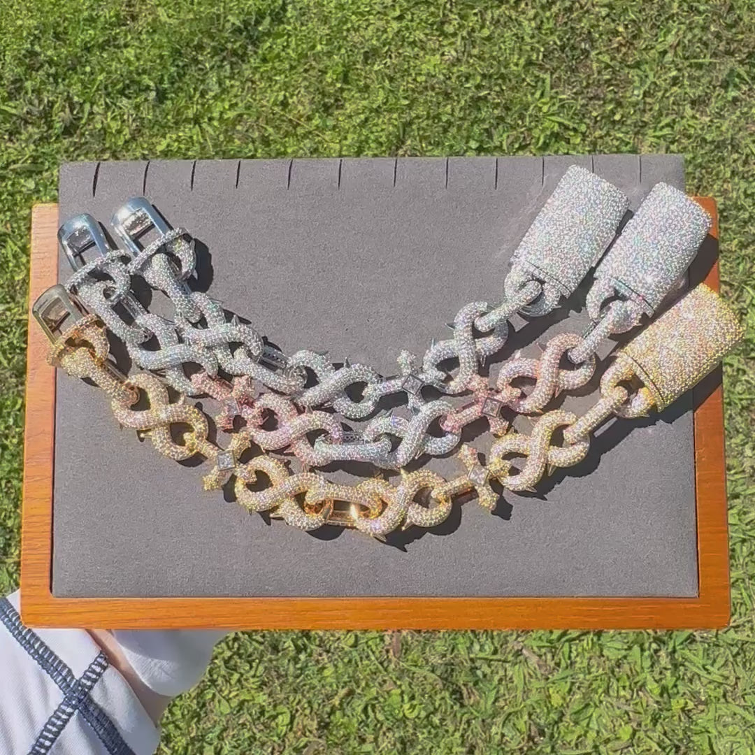 18MM Infinity Cross Linked Iced Out Diamond Bracelet