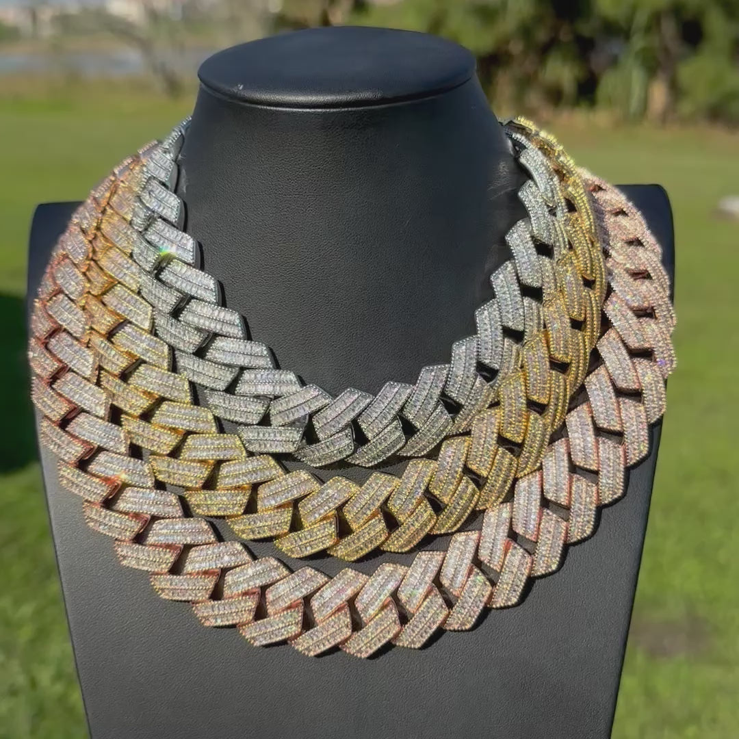 22MM Sharp VVS Style Iced Out Diamond Necklace Chain