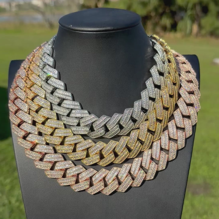 22MM Sharp VVS Style Iced Out Diamond Necklace Chain