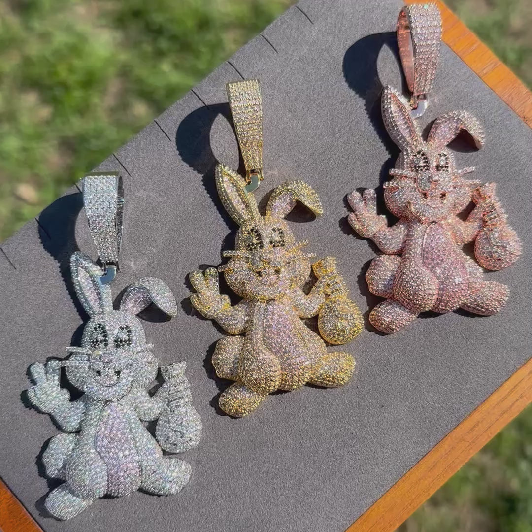 Rabbit Iced Out Diamond Pendant Necklace