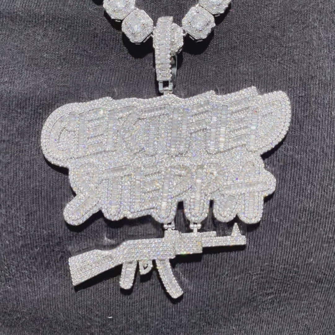 Certified Steppa Iced Out Letter Diamond Pendant