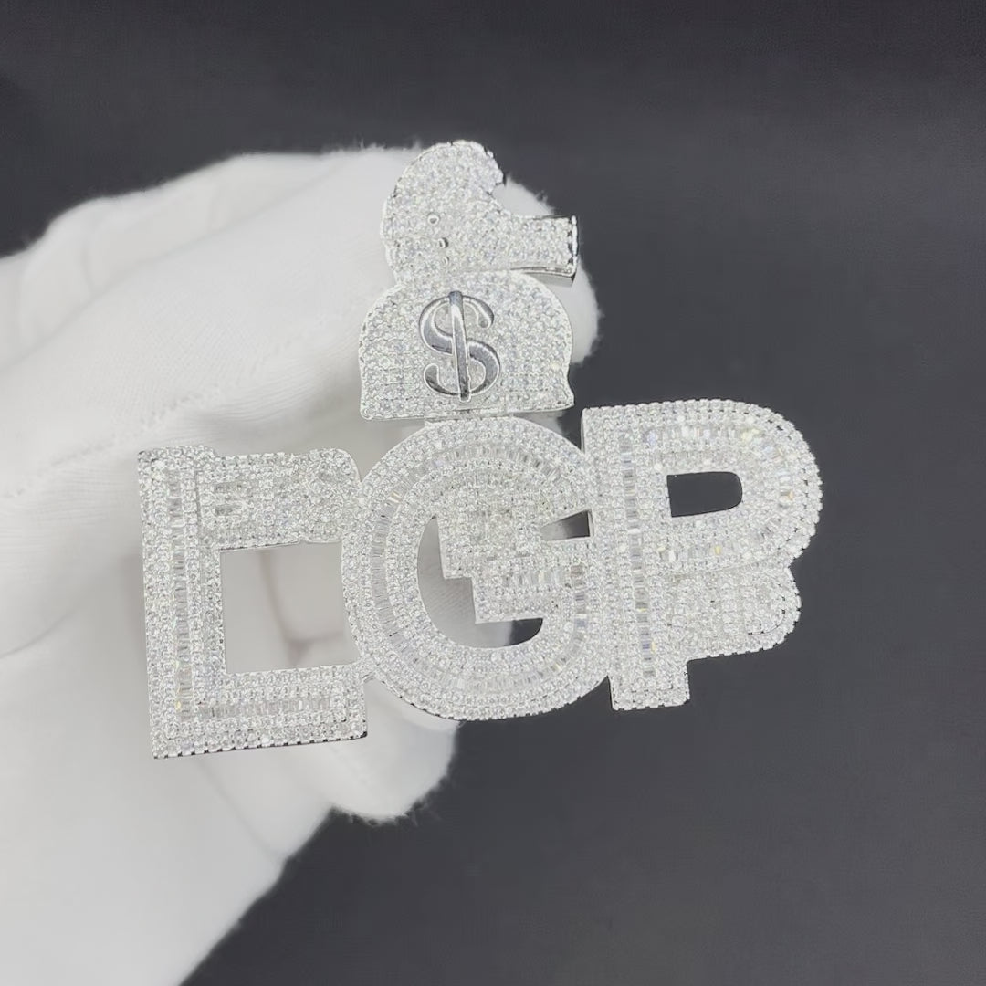 LGP Let's Get Paid Iced Out Letter Diamond Pendant Necklace