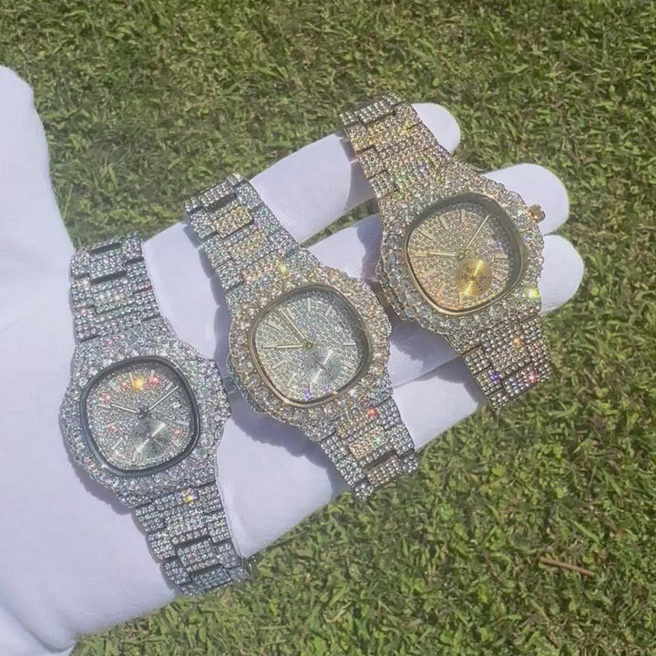 VVS Full Ice Date Special Minute Hand Iced Out Diamond Watch