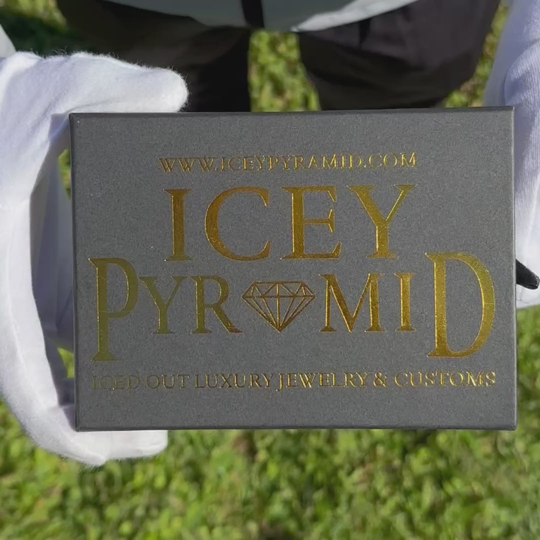 White Gold Edition Crown Bail Rapper Iced Out Personalized Custom Name Necklace Pendant