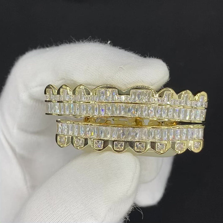 Baguette Iced Out Diamond Grillz