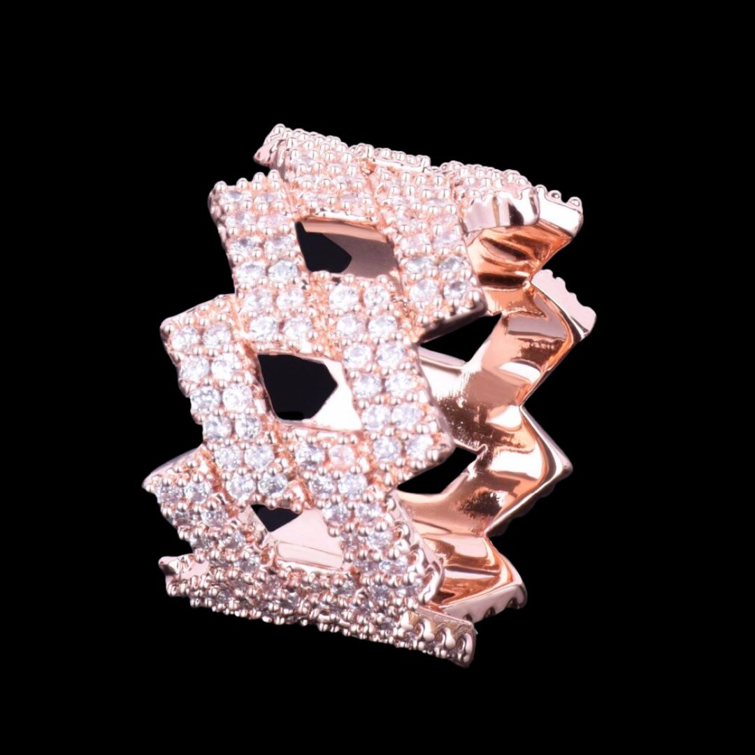 Crown Miami Cuban Link Iced Out Diamond Ring