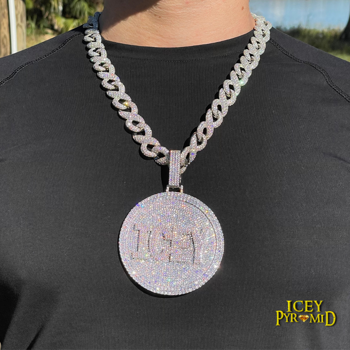 Disc Edition Iced Out Personalized Custom Name Necklace Pendant