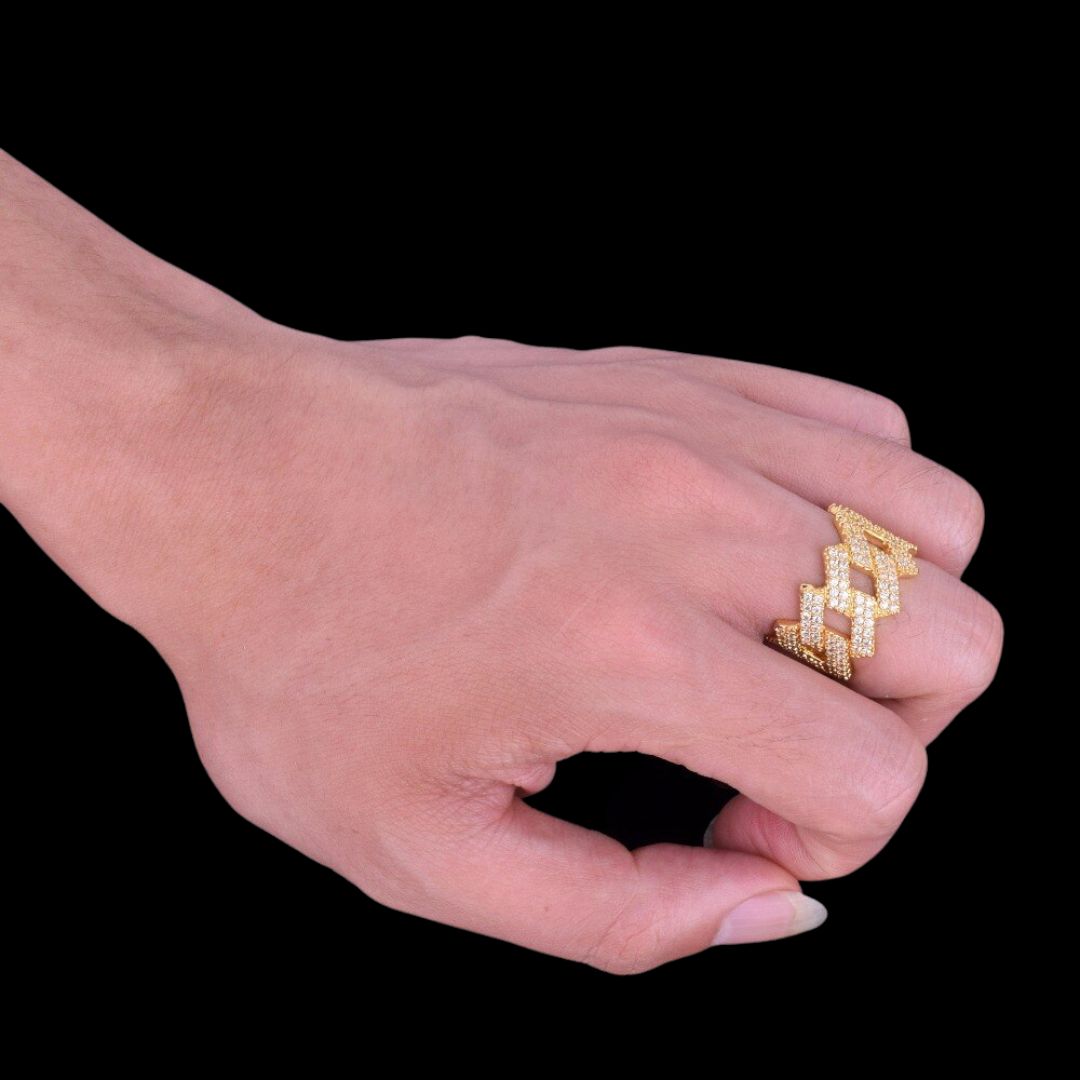 Crown Edition Miami Cuban Link Style Iced Out Ring