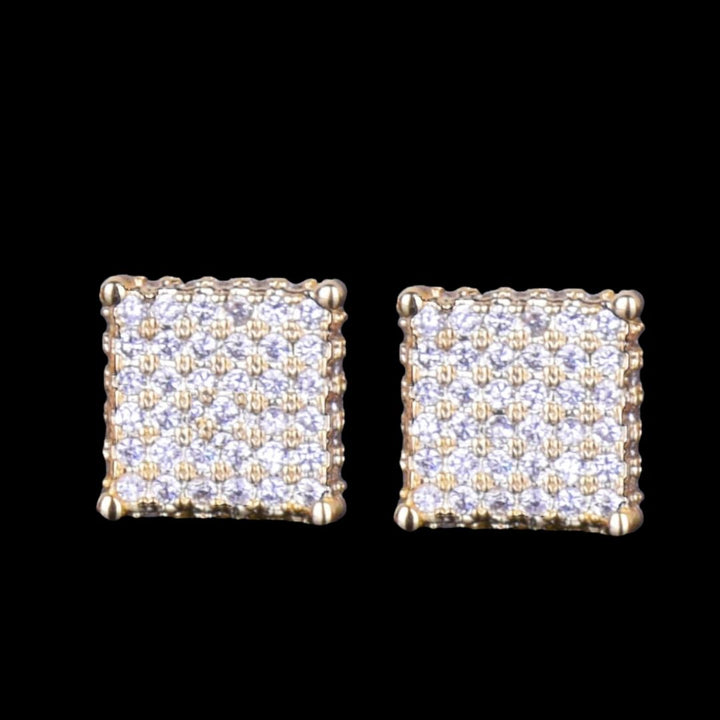 8MM Endless Shine Tennis Iced Out Diamond Stud Earrings