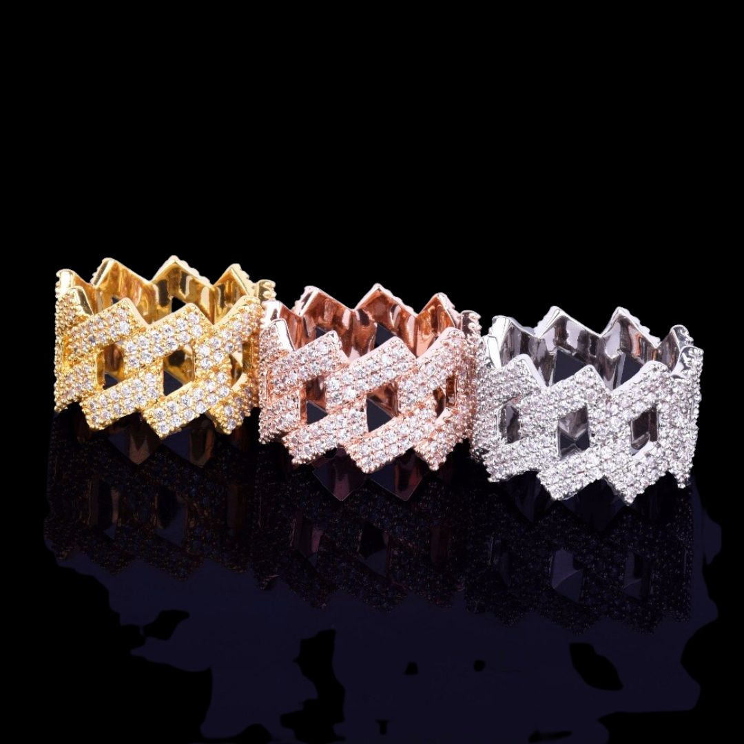 Crown Edition Miami Cuban Link Style Iced Out Ring