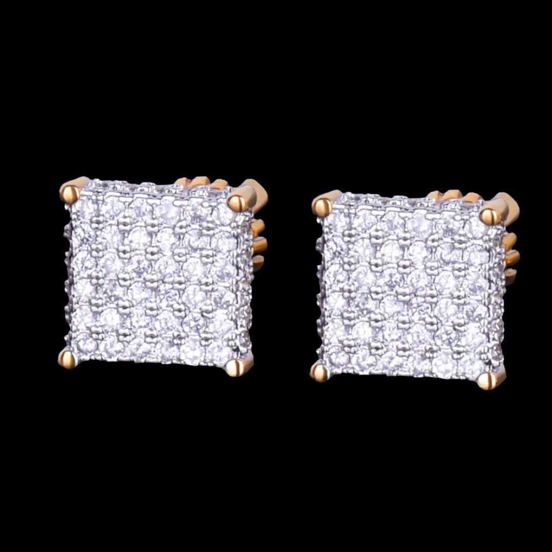 8MM Endless Shine Tennis Iced Out Diamond Stud Earrings