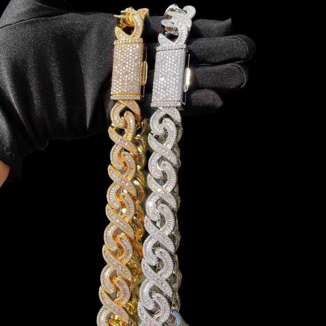 NEW | Special Clasp 20MM Infinity Baguette 8 Style Iced Out Chain Necklace