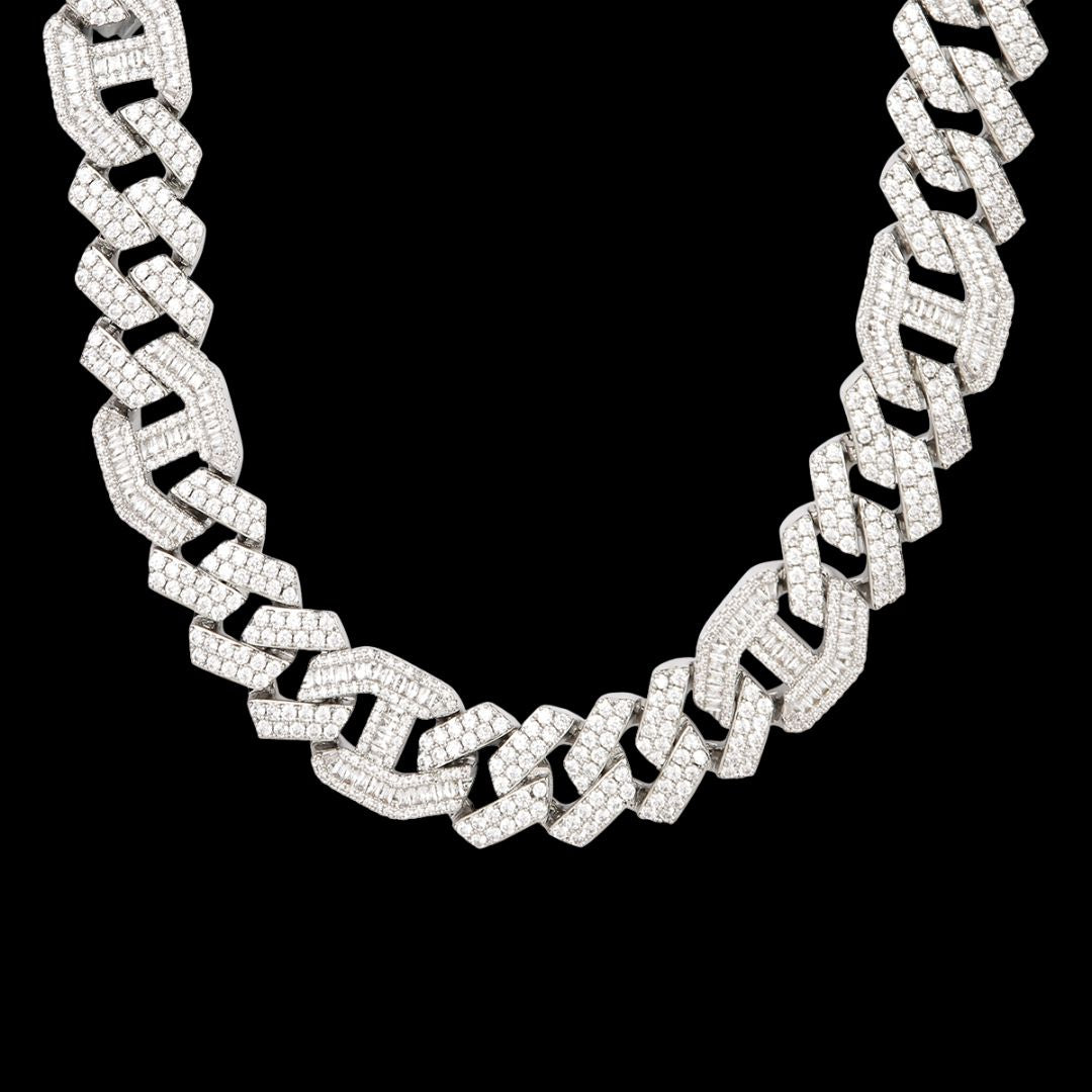 18MM Rise n Shine with Diamond n Iced Solid Miami Cuban Chain Necklace