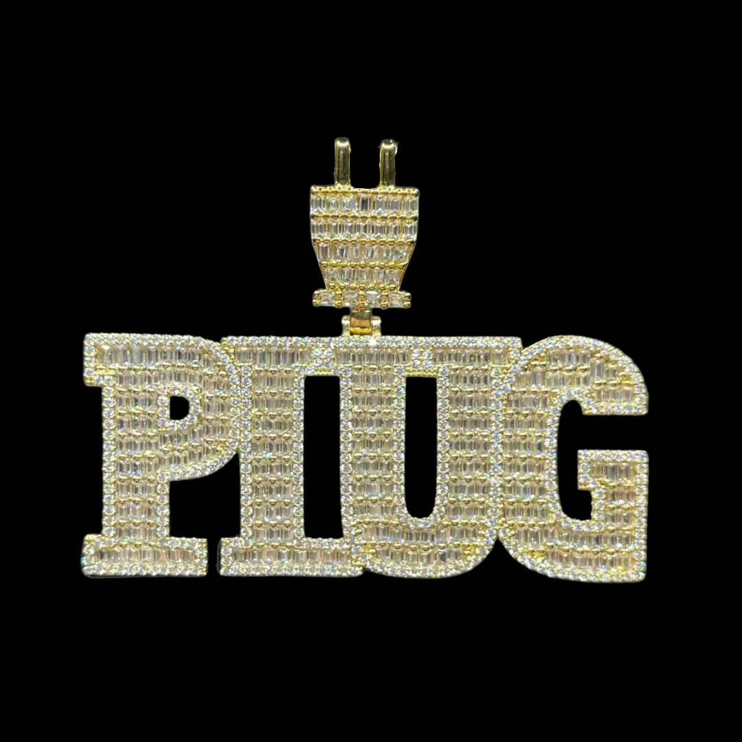PLUG Letter with Special Bail Iced Out Luxury Pendant