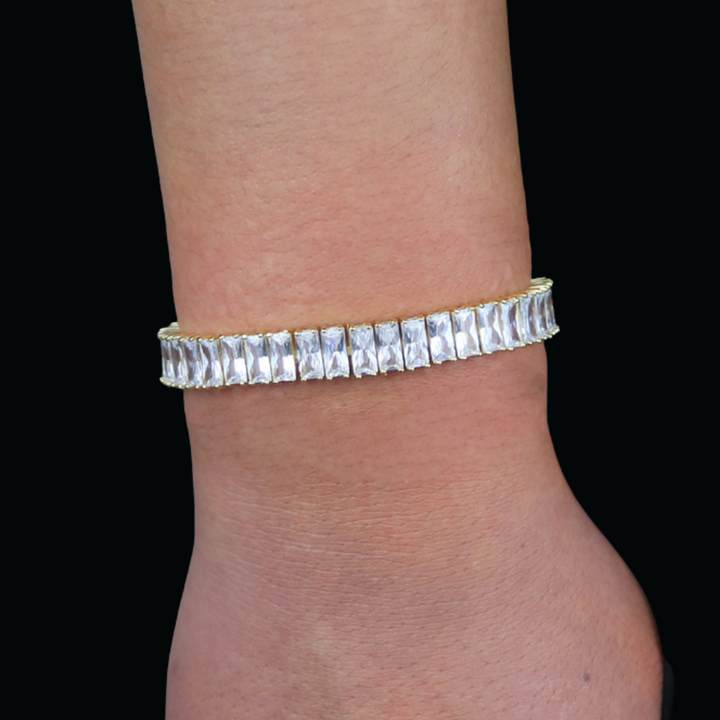 5MM Bling Square Baguette Diamond Iced Out Diamond Bracelet