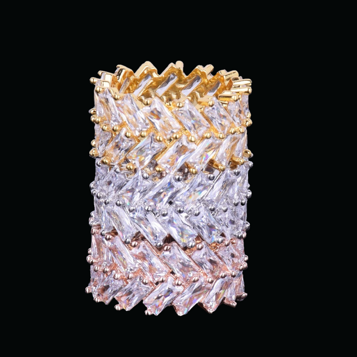 Baguette Edition Full Cluster Iced Out Diamond Ring