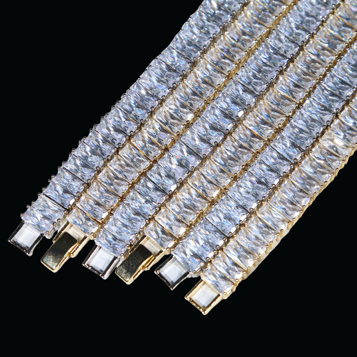 5MM Bling Square Baguette Diamond Iced Out Diamond Bracelet