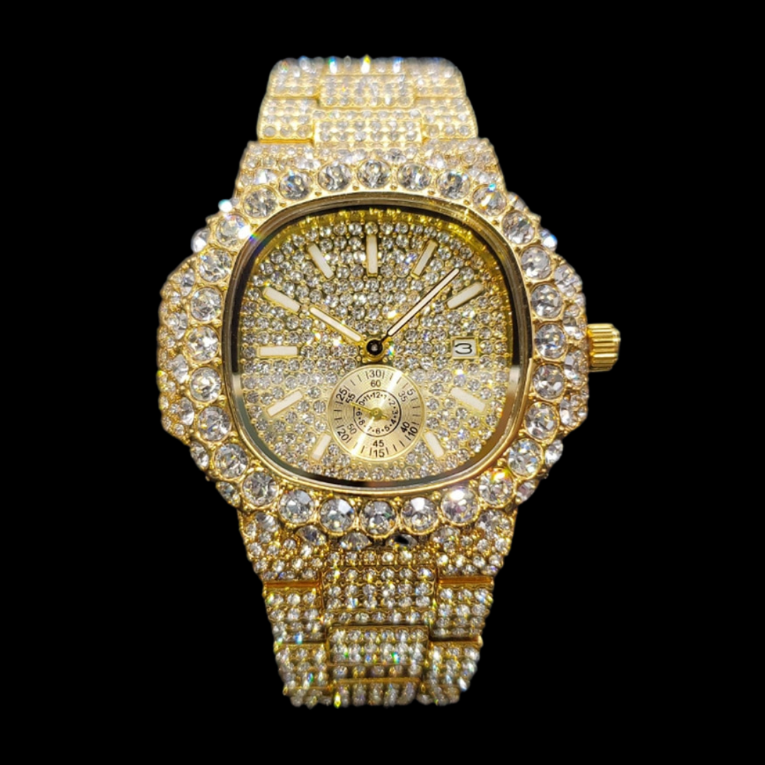 VVS Full Ice Date Special Minute Hand Iced Out Diamond Watch